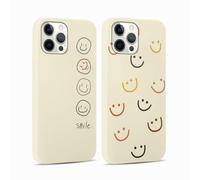 Yoedge 2 Pièces Coque pour iPhone 12 / iPhone 12 Pro 6,1", Ultra Fine Mince Souple Silicone TPU avec Motif Smile Face Design Étui, Antichoc Anti-Rayures Bumper Protection Housse pour iPhone 12