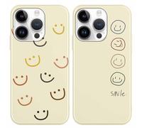 Yoedge 2 Pièces Coque pour iPhone 16 Pro Max 6,9", Ultra Fine Souple Silicone TPU avec Motif Smile Face Design Étui, Antichoc Anti-Rayures Bumper Protection Housse pour iPhone 16 Pro Max