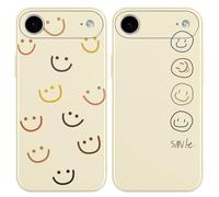 Yoedge 2 Pièces Coque pour iPhone Air, Ultra Fine Souple Silicone TPU avec Aesthetic Motif Smile Face Design Étui Cover Case, Antichoc Anti-Rayures Bumper Protection Housse pour iPhone 17 Air 6,5"