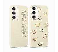 Yoedge 2 Pièces Coque pour Samsung Galaxy S23 Plus 5G 6,6", Ultra Fine Mince Souple Silicone TPU avec Motif Smile Face Design Étui, Antichoc Anti-Rayures Bumper Protection Housse pour Samsung S23+
