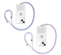 Yoedge 2 pièces Universelle Lanières de Téléphone en Bandoulière avec Patch, Réglable Amovible en Nylon Pendentifs Collier de Longe Porte-clés Cordon pour Plupart de Téléphones Intelligents - 06