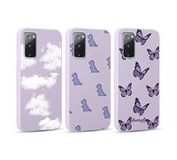 Yoedge 3 Unidades Funda Para Samsung Galaxy S20 FE / S20 Lite 6,5",Carcasa Silicona Suave TPU Con Dibujos Aesthetic, Cubierta Movil Antigolpes Protector Case Para Samsung S20 FE,Mariposa