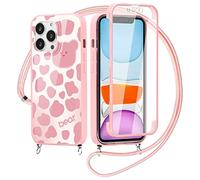 Yoedge 360 Degré Coque pour Oppo A53 2020/A32/A53s 4G avec Cordon de Collier 6,5", Coque avec Protecteur d'écran Intégré Transparent Silicone Full Body Protection Antichoc Housse Lanyard Case, Ours