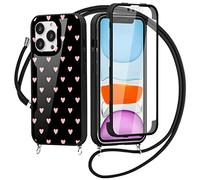 Yoedge 360 Degré Coque pour OPPO A74/A54/A93 5G avec Cordon de Collier 6,5", Coque avec Protecteur d'écran Intégré Transparent Silicone Full Body Protection Antichoc Housse Cordage Lanyard Case, Aimer