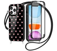 Yoedge 360 Degré Coque pour Samsung Galaxy A14 5G avec Cordon de Collier 6,8",Coque avec Protecteur d'écran Intégré Transparent Silicone Full Body Protection Antichoc Housse Cordage Lanyard Case,Aimer