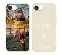 Yoedge Beige Coque Personnalisée pour iPhone 16e 6,1", Personnalisable Housse Étuis avec Photo Image Texte Etui, Mince TPU Silicone Antichoc Protection Custom Cover pour iPhone 16e Case