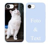 Yoedge Bleu Coque Personnalisée pour iPhone 16e 6,1", Personnalisable Housse Étuis avec Photo Image Texte Etui, Mince TPU Silicone Antichoc Protection Custom Cover pour iPhone 16e Case