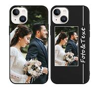 Yoedge Coque Personnalisée pour Apple iPhone 14 Plus 6,7", Personnalisable Housse Étuis avec Photo Image Texte Etui, Mince TPU Silicone Antichoc Protection Custom Cover pour iPhone 14 Plus, Noir