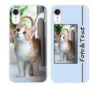 Yoedge Coque Personnalisée pour Apple iPhone XR 6,1", Personnalisable Housse Étuis avec Photo Image Texte Etui, Mince TPU Silicone Antichoc Protection Custom Cover pour iPhoneXR, Bleu Clair