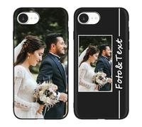 Yoedge Coque Personnalisée pour iPhone 16e 6,1", Personnalisable Housse Étuis avec Photo Image Texte Etui, Ultra Mince TPU Silicone Antichoc Protection Cover pour iPhone 16e, Noir