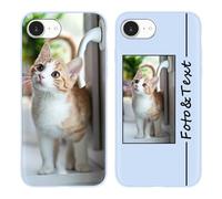 Yoedge Coque Personnalisée pour iPhone 16e 6,1", Personnalisable Housse Étuis avec Photo Image Texte Etui, Ultra Mince TPU Silicone Antichoc Protection Cover pour iPhone 16e, Bleu Clair