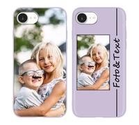 Yoedge Coque Personnalisée pour iPhone 16e 6,1", Personnalisable Housse Étuis avec Photo Image Texte Etui, Ultra Mince TPU Silicone Antichoc Protection Cover pour iPhone 16e, Herbe Violette