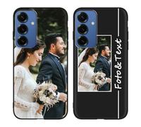 Yoedge Coque Personnalisée pour Samsung Galaxy S25 Plus/S25+ 5G 6,8", Personnalisable Housse Étuis avec Photo Image Texte Etui, Mince TPU Silicone Antichoc Protection Cover pour Samsung S25+ 5G, Noir