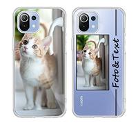 Yoedge Coque Personnalisée pour Xiaomi Mi 11 Lite (4/5G)/11 Lite 5G NE 6,55", Personnalisable Housse Étuis avec Photo Image Texte Etui, Mince TPU Silicone Antichoc Protection Custom Cover, Transparent