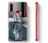 Yoedge Coque pour Google Pixel 4a Transparente avec Motif Etui en Silicone Gel TPU 3D Kawaii Dessin Housse de Protection Souple Antichoc Cover Case pour Google Pixel 4a 5,81", Chat Tigre