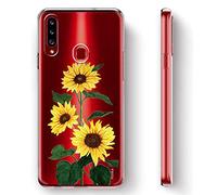 Yoedge Coque pour Google Pixel 4a Transparente avec Motif Etui en Silicone Gel TPU 3D Kawaii Dessin Housse de Protection Souple Antichoc Cover Case pour Google Pixel 4a 5,81", Tournesol
