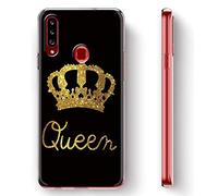 Yoedge Coque pour Google Pixel 4a Transparente Etui en Silicone Ultra Fine Gel TPU avec Motif King Queen Kawaii Souple Antichoc Housse de Protection Case Cover pour Google Pixel 4a, Noir-Or