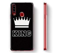 Yoedge Coque pour Google Pixel 4a Transparente Etui en Silicone Ultra Fine Gel TPU avec Motif King Queen Kawaii Souple Antichoc Housse de Protection Case Cover pour Google Pixel 4a, King, Noir-Blanc