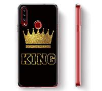 Yoedge Coque pour Google Pixel 4a Transparente Etui en Silicone Ultra Fine Gel TPU avec Motif King Queen Kawaii Souple Antichoc Housse de Protection Case Cover pour Google Pixel 4a, King, Noir-Or