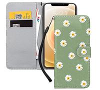 Yoedge Coque pour iPhone 11 Pro Portefeuille Motif Antichoc TPU Protection Housse en Cuir PU Premium Rabat Flip Case Béquille Fentes Cartes Magnétique Étui pour iPhone 11Pro 5,8", Marguerite Verte