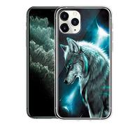 Yoedge Coque pour iPhone 12 Mini Transparente avec Motif Etui en Silicone Gel TPU 3D Kawaii Dessin Housse de Protection Ultra Fine Souple Antichoc Cover Case pour Apple iPhone12 Mini 5,4", Loup