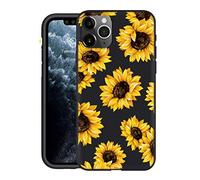 Yoedge Coque pour Oppo A53 2020 4G/A32 Etui en Silicone Noir avec Motif Dessin Housse de Protection Antichoc TPU Mat Ultra Fine Souple Bumper Case Cover pour Oppo A32 / A53 2020 6,5", Tournesol 1
