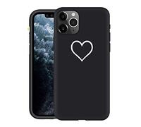 Yoedge Coque pour OPPO A53 2020 4G/A32 Etui en Silicone Noir avec Motif Dessin Housse de Protection Antichoc TPU Mat Ultra Fine Mince Souple Bumper Case Cover pour OPPO A32 / A53 2020 6,5", Amour Noir