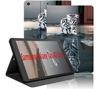 Yoedge Coque pour Tablette Samsung Galaxy Tab A7 Lite 8,7 Pouces 2021, Étui de Protection Case Cuir PU Housse Fine et Légère Smart Cover avec Fonction Support pour Galaxy Tab A7 Lite 8,7", Chat Tigre