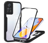 Yoedge Coque pour Xiaomi Redmi Note 11 Pro 4G/5G 6,67,360° Transparente étui Full Body Double Antichoc Housse avec Protecteur D'écran Intégré Case,Antirayures Robuste Etui Bumper Case, Noir
