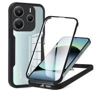 Yoedge Coque pour Xiaomi Redmi Note 14 6,67,360° Transparente étui Full Body Double Antichoc Housse avec Protecteur D'écran Intégré Case,Antirayures Robuste Etui Bumper Case, Noir