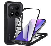 Yoedge Coque pour Xiaomi Redmi Note 14 Pro+ 6,67,360° Transparente étui Full Body Double Antichoc Housse avec Protecteur D'écran Intégré Case,Antirayures Robuste Etui Bumper Case, Noir
