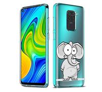 Yoedge Coque pour Xiaomi Redmi Note 9 4G Transparente avec Motif Etui Silicone Gel TPU 3D Kawaii Dessin Housse de Protection Ultra Fine Souple Antichoc Cover Case pour Xiaomi Redmi Note9, l'éléphant