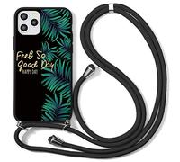 Yoedge Cordon Coque pour Samsung Galaxy A50/ Samsung A30s/ Samsung A50s 6,4",Telephone Etui Cordon Tour de Cou Lanière en Corde Coque Cordon Collier Case Cover Necklace Bandouilière, Feuille Verte
