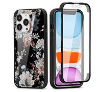 Yoedge Funda Para Samsung Galaxy A13 4G 6,6", 360 Grados Protección Transparente Antigolpes Carcasa Full Cover Con Protector de Pantalla Integrado Anti-Rayones Silicona TPU Bumper Case, Flor
