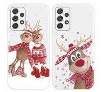 Yoedge Noël Coque pour Samsung Galaxy A52 (5G/4G)/A52s 5G 6,5", TPU Silicone Étui Housse avec Père Noël Motif Cerf, Ultra-Mince Étui de Téléphone, Antichoc Protection Cover pour Samsung A52, Wapiti