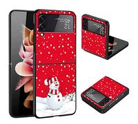 Yoedge Noël Coque pour Samsung Galaxy Z Flip4 5G 6,7", TPU Silicone Étui Housse avec Père Noël Motif Cerf Aesthetic, Étui Téléphone Antichoc Cover Christmas Case pour Samsung Z Flip4 5G, Schneemann 2