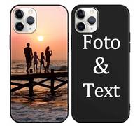 Yoedge Noir Coque Personnalisée pour Apple iPhone 11 Pro 5,8",Personnalisable Housse Étuis avec Votre Propre Photo Image Texte Etui,Mince Silicone Antichoc Protection Custom Cover pour iPhone11 Pro
