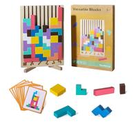 Yoedge Tetris Montessori Puzzle en bois 3D pour enfants de 3 à 6 ans, jouet éducatif avec blocs géométriques, jeu éducatif, cadeau pour garçons et filles