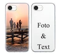 Yoedge Transparent Coque Personnalisée pour iPhone 16e 6,1", Personnalisable Housse Étuis avec Photo Image Texte Etui, Mince TPU Silicone Antichoc Protection Custom Cover pour iPhone 16e Case