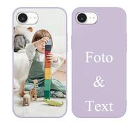 Yoedge Violet Coque Personnalisée pour iPhone 16e 6,1", Personnalisable Housse Étuis avec Photo Image Texte Etui, Mince TPU Silicone Antichoc Protection Custom Cover pour iPhone 16e Case