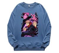 Yoedoa Sweat À Capuche Anime Character Manches Longues Col Rond Impression Haute Définition Coupe Décontractée Unisexe (Blue,Grand)