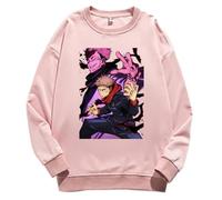Yoedoa Sweat À Capuche Anime Character Manches Longues Col Rond Impression Haute Définition Coupe Décontractée Unisexe (Pink,Grand)
