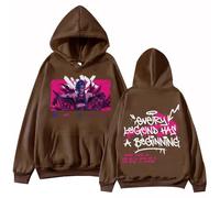 Yoedoa Sweat À Capuche Arcane-Jinx Impression Haute Définition Coupe Décontractée Manches Longues Style Hip-hop Urbain (Brown,Grand)