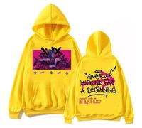 Yoedoa Sweat À Capuche Arcane-Jinx Imprimé Haute Définition Coupe Décontractée Manches Longues Style Hip-hop (Grand,Yellow)