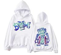 Yoedoa Sweat À Capuche Graffiti Style Anime, Imprimé Arcane-Jinx, Sweat-Shirt Unisexe, Style Streetwear (White,Grand)