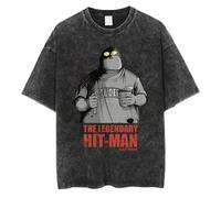 Yoedoa T-Shirt Sakamoto Days Anime, Coton Délavé Noir, Manches Courtes, avec Imprimé Représentant Le Personnage (Black 9,M)