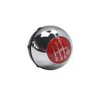 Yoegerery 5R 6R Pommeau de levier de vitesses manuel pour Fiat 500 2012-2018 (Chrome-Rouge, 6 vitesses)