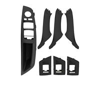Yoegerery 7 Pièces Kit Fibre de carbone poignée de porte voiture pour B-MW F10 F11 Garniture Poign e de Porte Interieur pour B-MW Série 5 520 523 525 528 530 535 (Noir, Deux trous-7PCS)