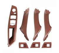 Yoegerery 7 Pièces Kit Fibre de carbone poignée de porte voiture pour B-MW F10 F11 Garniture Poign e de Porte Interieur pour B-MW Série 5 520 523 525 528 530 535 (Marron, Unique trou -7PCS)