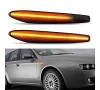 Yoegerery Clignotant latéral dynamique LED ambré super lumineux Canbus répétiteur séquentiel pour Alfa Romeo 159/159 Sportwagon/Boera/Spider type 939 (Noir)